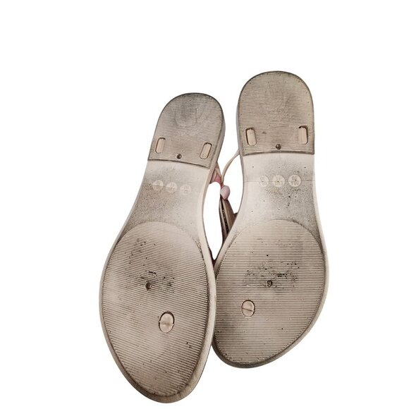 Streetwear Society Embellished Pink Thong Flat Sandals Women's Size 8.5 - Picture 6 of 9